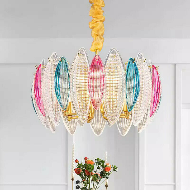 Pendant Lamps - ガラス.ペンダントライト．洋風照明 シャンデリア 北欧デザイン シーリングライト不可 天井照明 6灯