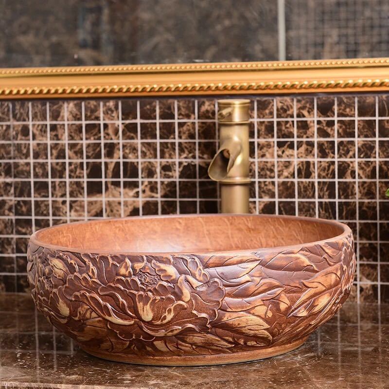 樂天商城 - 洗面ボウルセット 洗面ボール 陶器 手水鉢 手洗器 手洗い鉢 洗面器