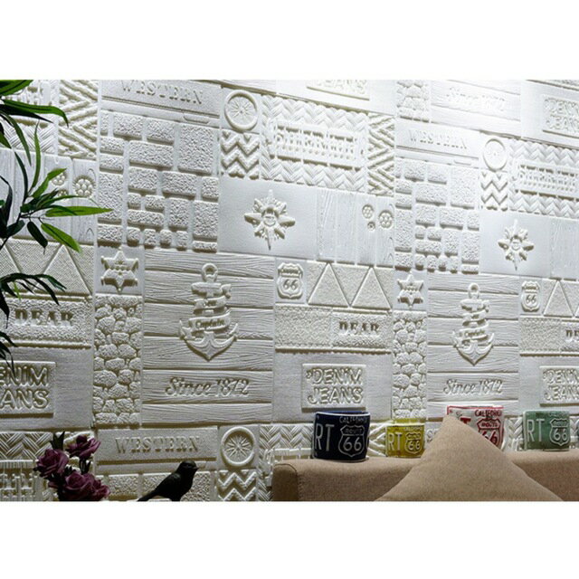 樂天商城 - 70cm×70cm 背景壁 ．3D立体レンガ模様壁紙 防水 汚い防止 カビ防止