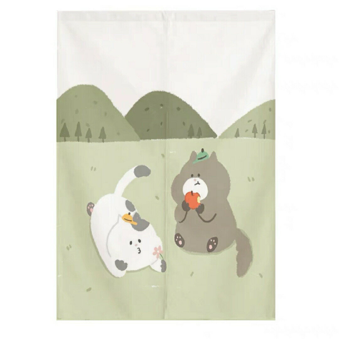 のれん ロング 暖簾 犬柄 イヌ 間仕切り 洋風 ．ネコ雑貨