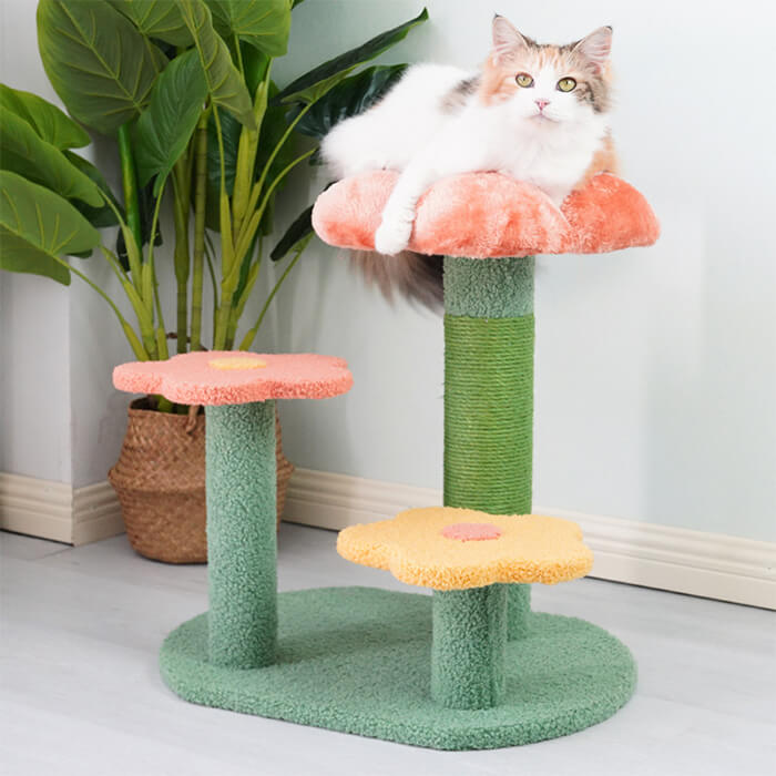 キャットタワー 猫爪とぎハンモックタワー キャット 猫 おしゃれ ネコ 猫爪とぎハンモックタワー キャットタワー 多頭飼い 子猫 大きなタワー 爪とぎ インテリア ペット 猫タワーキャットお花タワー ペット用 ねこ 犬 部屋飾り もこもこ ふわふわ