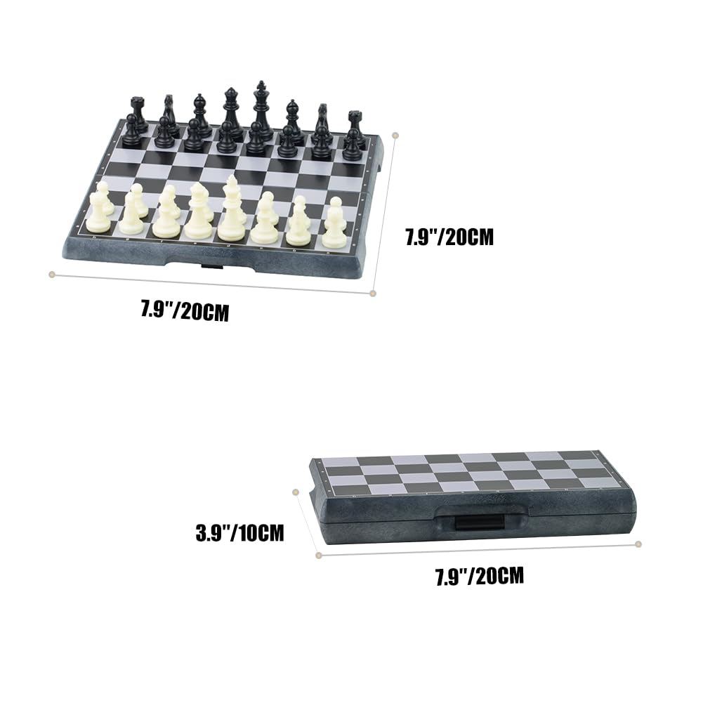 ���������å� Travel Chess Set �ޥ��ͥåȼ� ������ζ� �ޤꤿ���� �������ܡ��� ��Ǽ���� ��� �Ҷ� ι�� ������ (20��20cm)