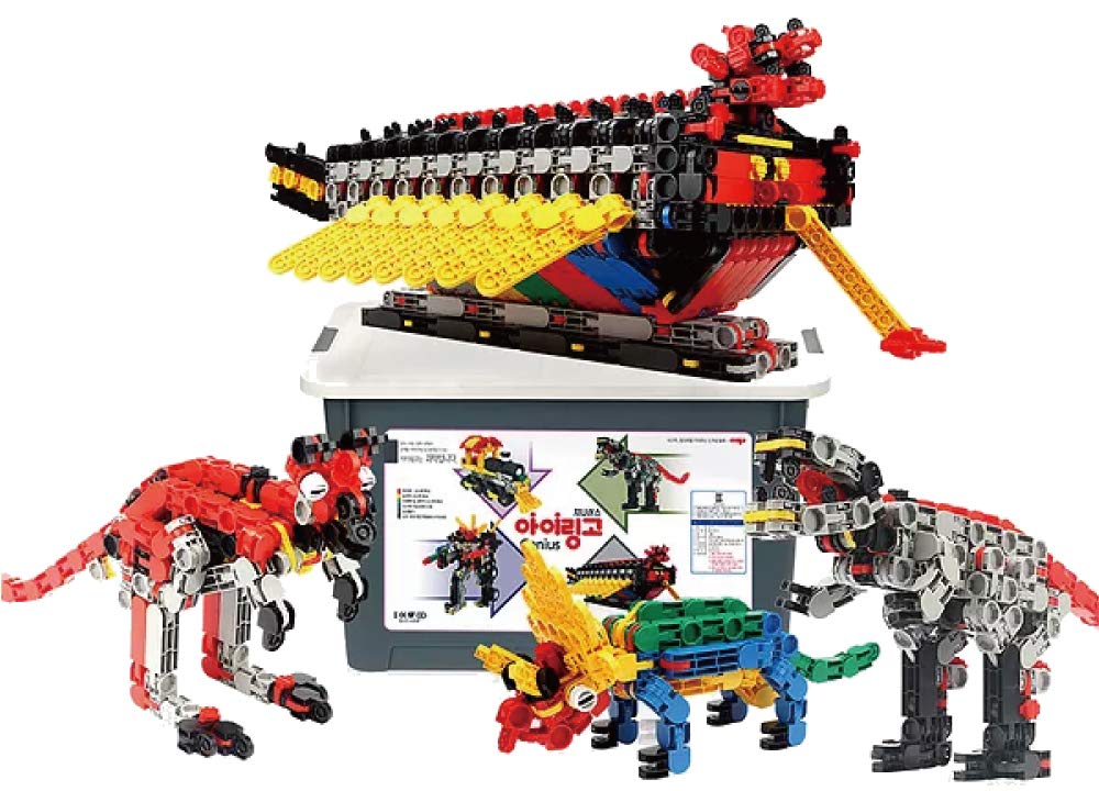 iRiNGO(アイリンゴ) 1595ピース 知育玩具 亀甲船 ティラノサウルス 3歳から 回転時に音がする ブロック 立体パズル