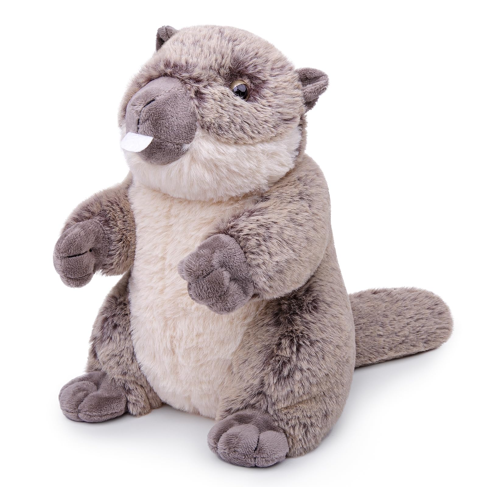 lilizzhoumax リアルなウッドチャックのぬいぐるみ - グレー 9 インチ、ウッドチャックのぬいぐるみ、柔らかくてふわふわのぬいぐるみ、女の子のおもちゃ、子供のギフト、家の装飾、ハグお