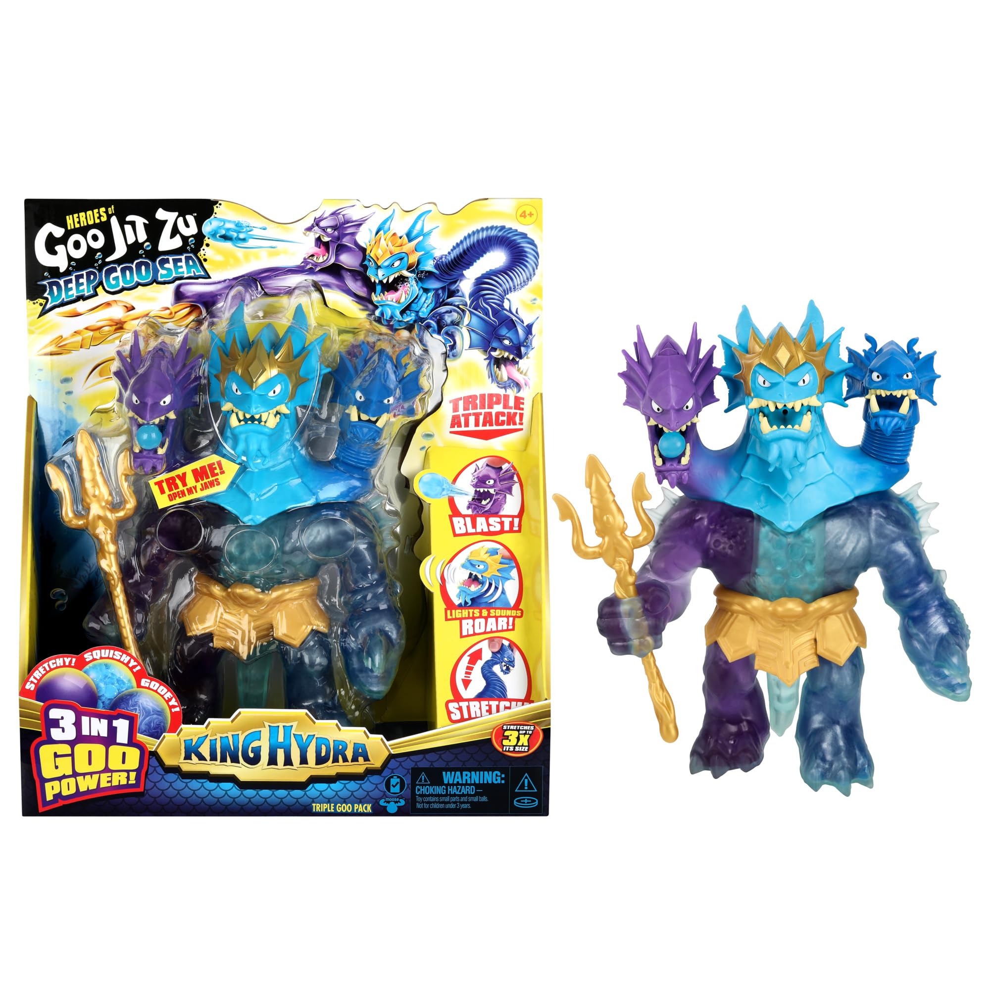 Heroes of Goo Jit Zu ディープ グー シーキング ハイドラ フィギュア トリプルアタック 3in1 グーパワー さらに光と音のバトルアクション!