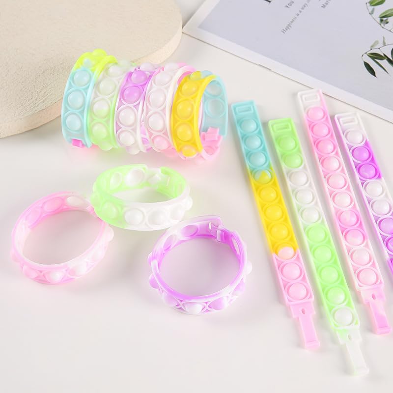 【Good in three directions】100個セット プッシュポップ ブレスレット フィジェット ストレス解消 グッズ シリコン ポップイット スクイーズ プッシュポップ ブレスレット