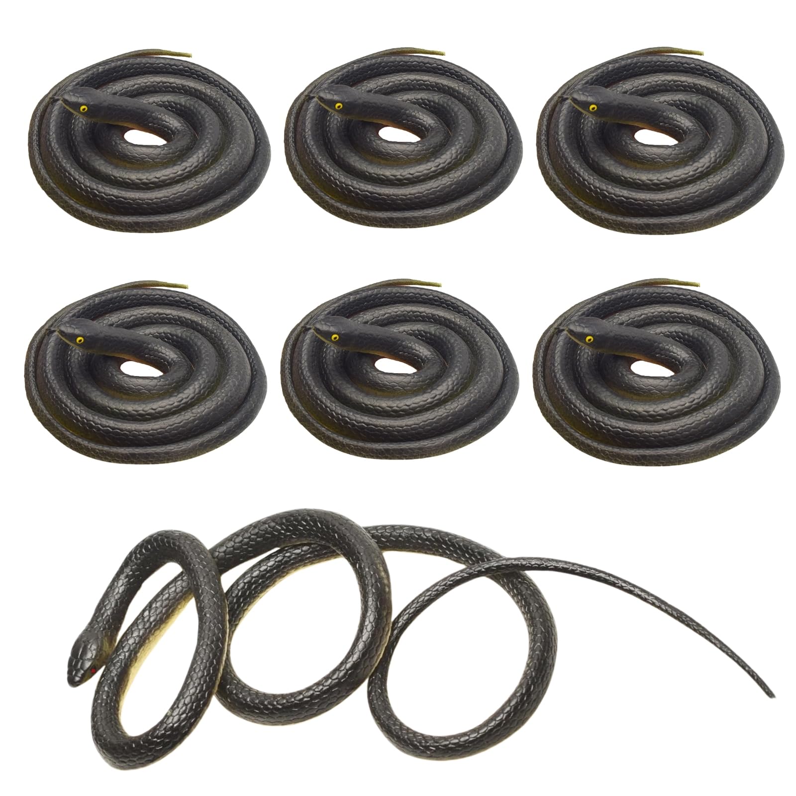 (seiryuger) ヘビ おもちゃ 蛇 80cm 6個 リアル スネーク 玩具 ドッキリグッズ イタズラ 害鳥対策 [並行輸入品]
