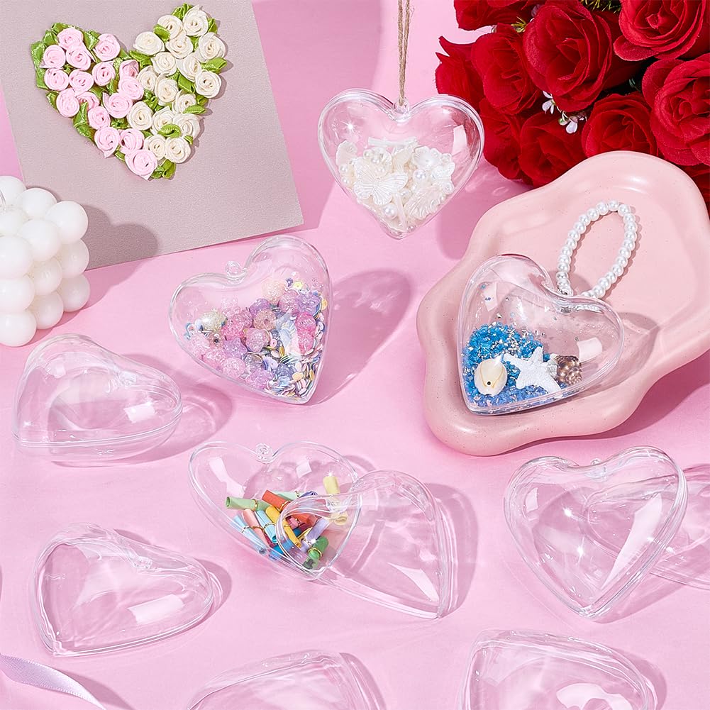 UNICRAFTALE 25個 透明 プラスチック 中身 詰め 可能 オーナメント ボール クリスマス DIY クラフト ボール パーティー ウェディング ホーム デコレーション 7.5x8x4.8cm