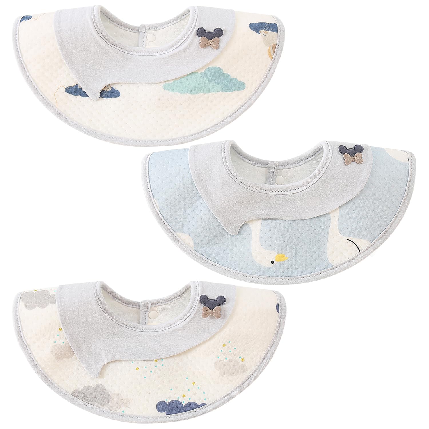 • 【天然素材使用】大きめサイズのスタイが新登場！広くて大きめの幅で、赤ちゃんのよだれをしっかりキャッチ！赤ちゃんが舐めたり噛んだりする可能性を考えて、蛍光剤やホルムアルデヒド等の有害な化学物質は一切利用しません。表地は100％綿素材で、肌...