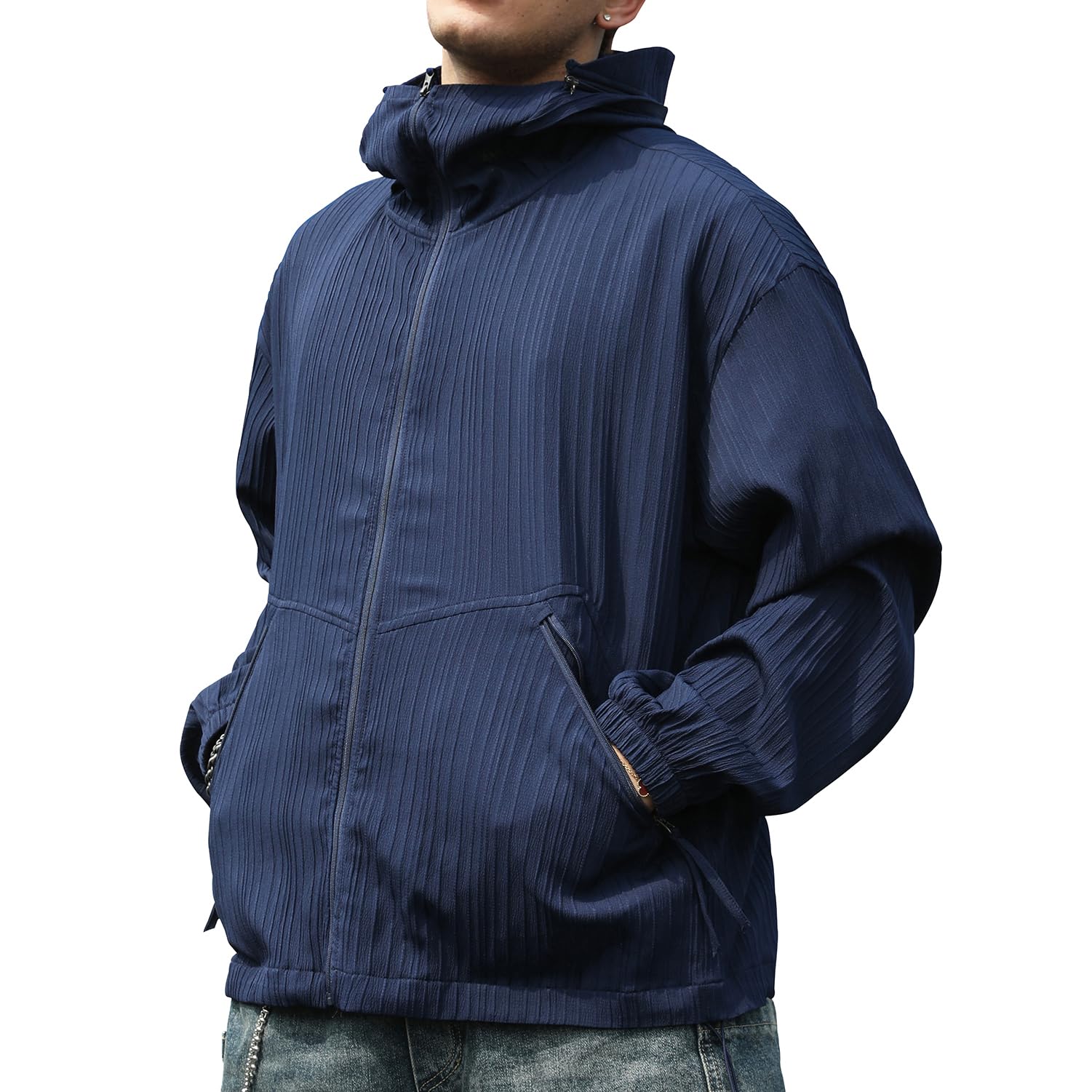 [netero] 遮熱ウェア UV ジャケット フード付 メンズ ウインドブレーカー サイクリング ブルゾン サン..