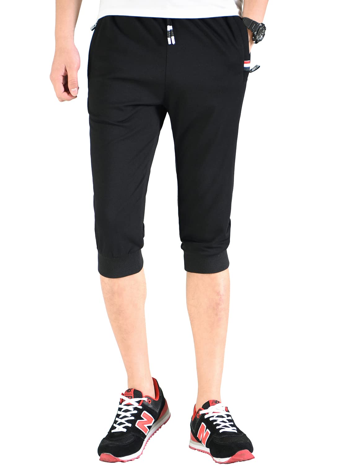 メンズ スポーツ 七分丈 トレーニングパンツ ランニングパンツ フィットネス ハーフパンツ ジムウェア カプリパンツ 半ズボン カジュアル スウェット ショートパンツ ジョギングショーツ