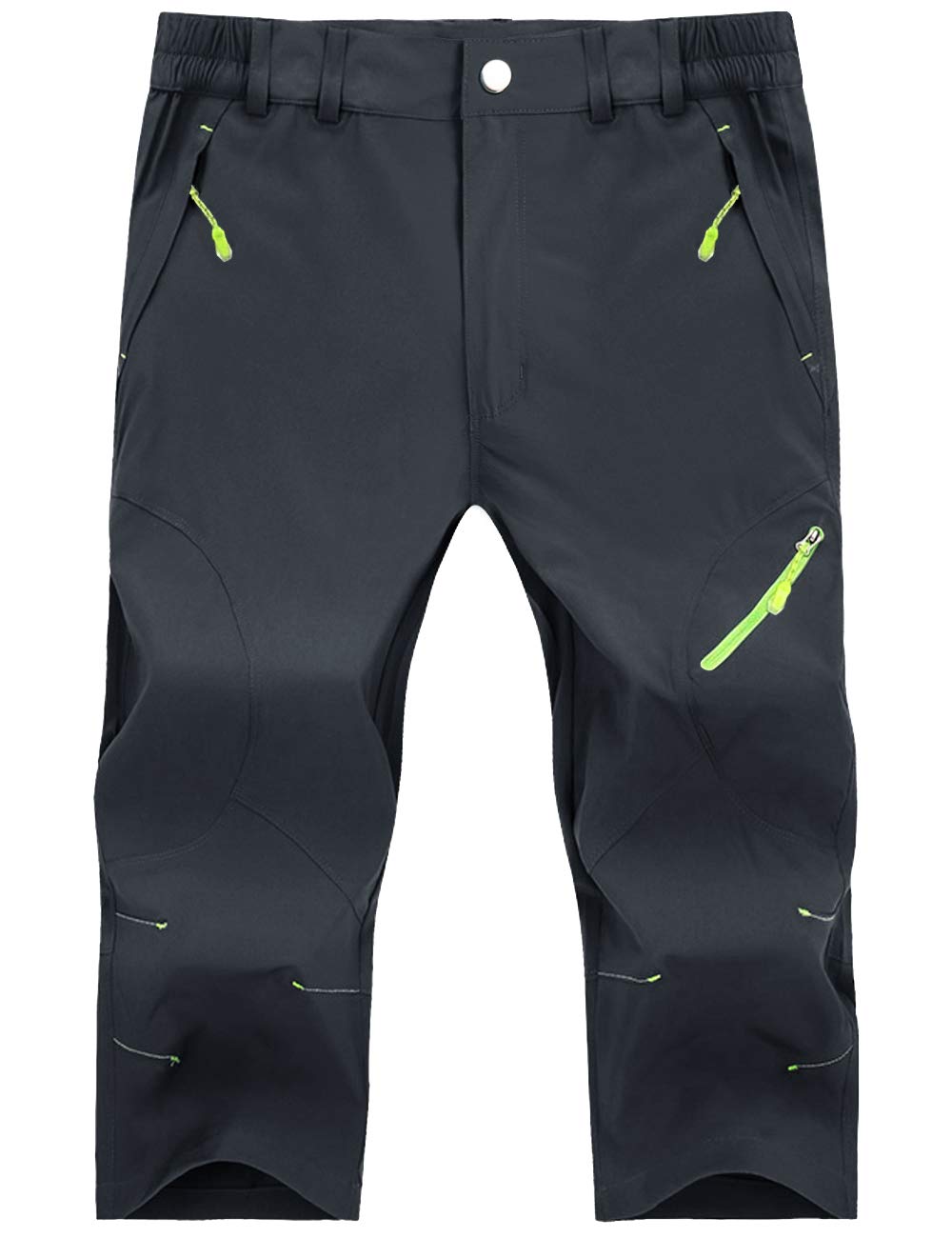 7分丈パンツ メンズ トレッキング 半ズボン 撥水 釣り ショートパンツ ストレッチ 夏 ナイロン 短パン サイクルウエア カジュアル ゴルフウェア 灰 ダークグレー L