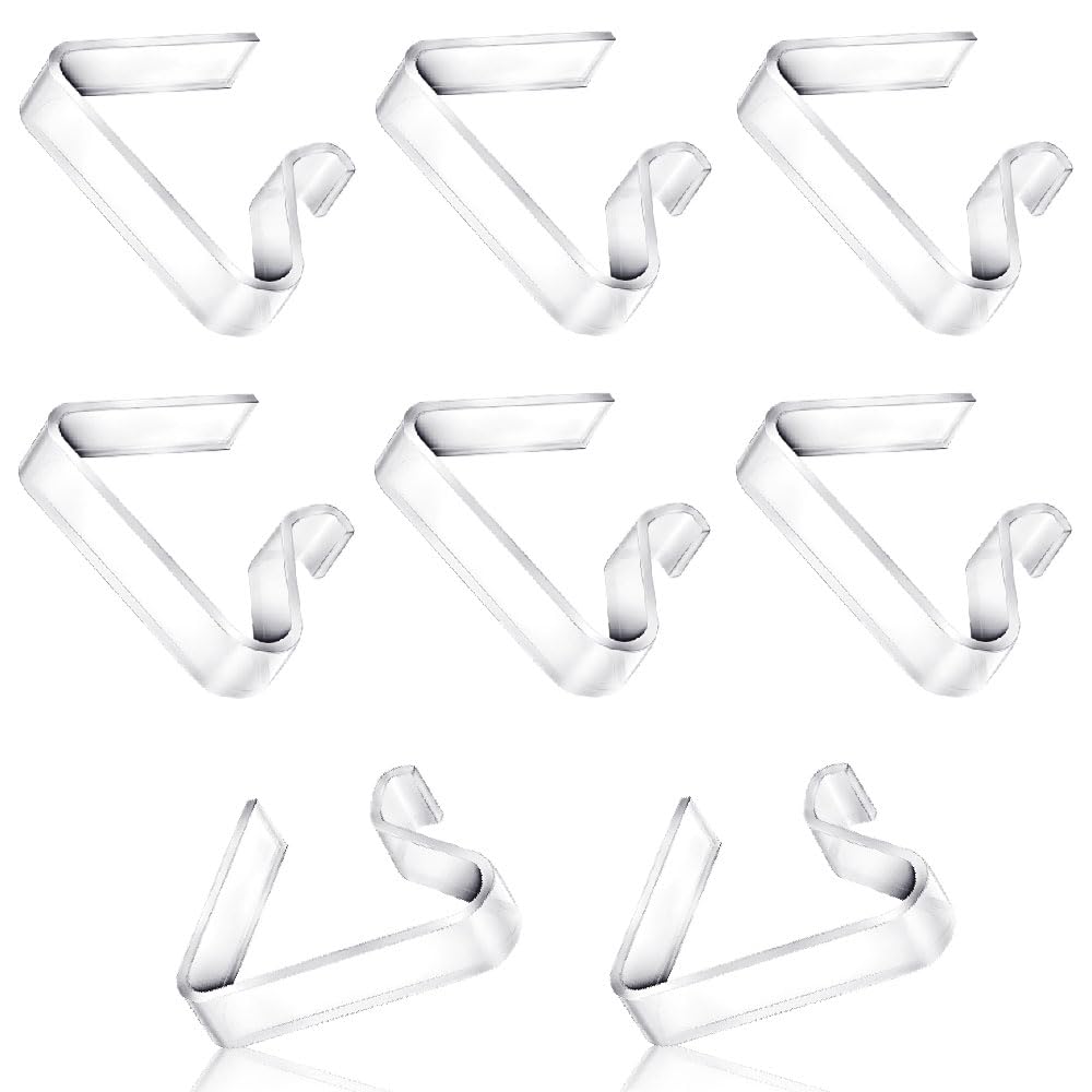 8 個のテーブルクロス止め テーブルクロス クリップのセット 家、レストラン、ピクニック、党のために適した透明な三角形のテーブルクロス クリップ、テーブルクロスのホールダー