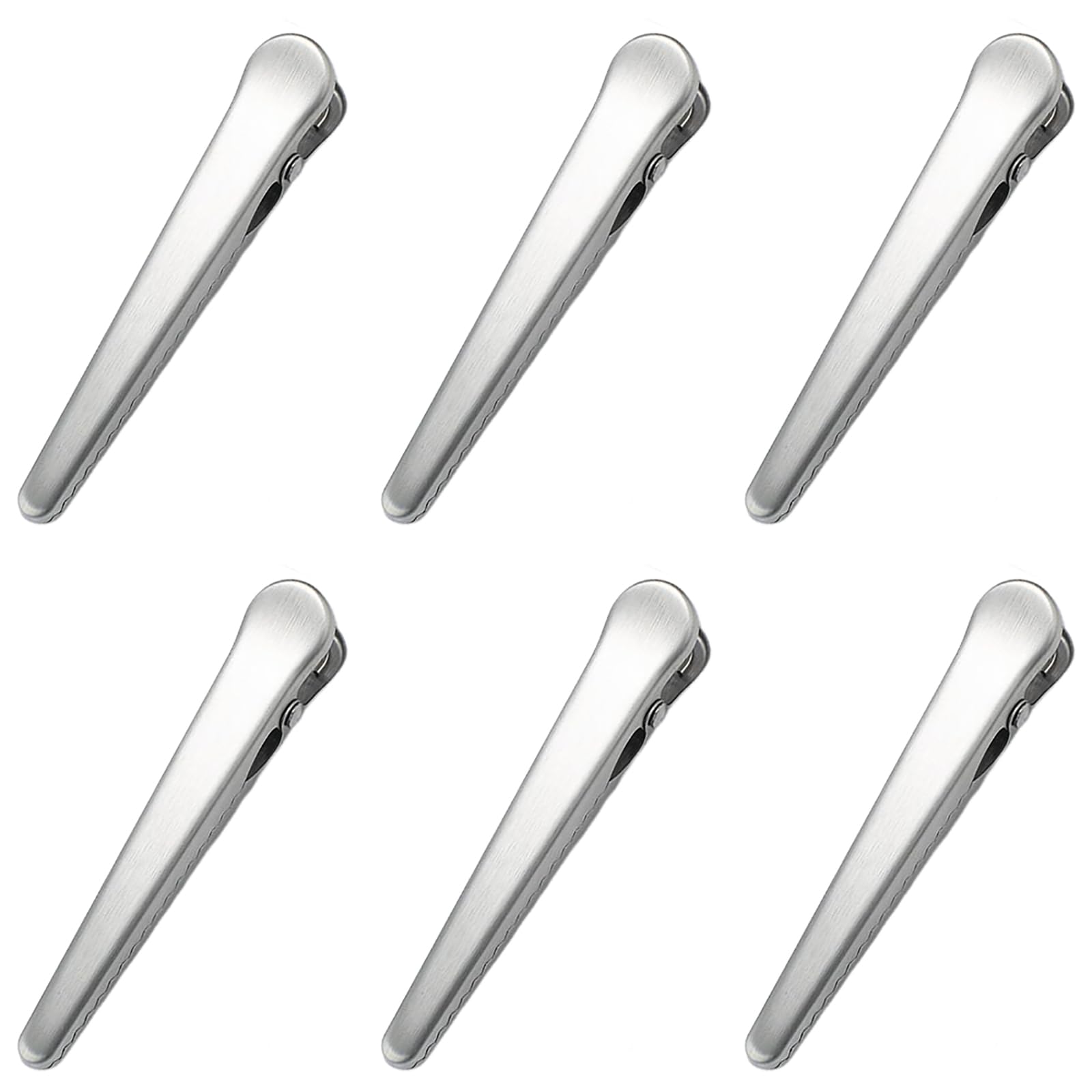 GOODCHI 袋止めクリップ ステンレス 強力 湿気防止 食品保存用 調味料の保存 密閉容器 キッチンクリップ 115mm 6個セット...