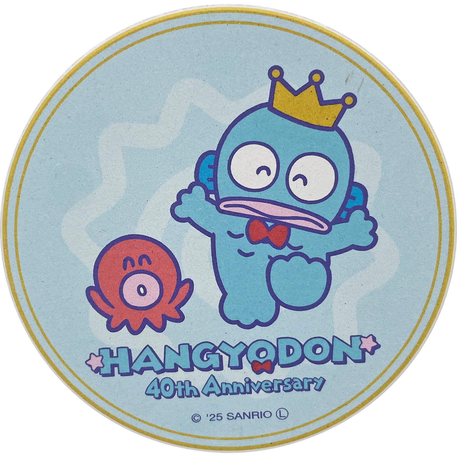 サンリオ (SANRIO) 「 ハンギョドン 40th 」 吸水 コースター コルク底 グッズ 雑貨 食器 青 約9×1cm 日本製 SAN4906-1...