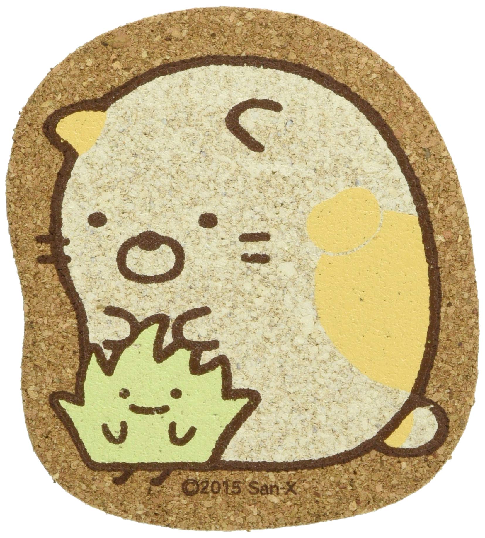 ナガノファクトリー すみっコぐらし ダイカットコースター (ねこ) SG350NK ベージュ 7.7cm