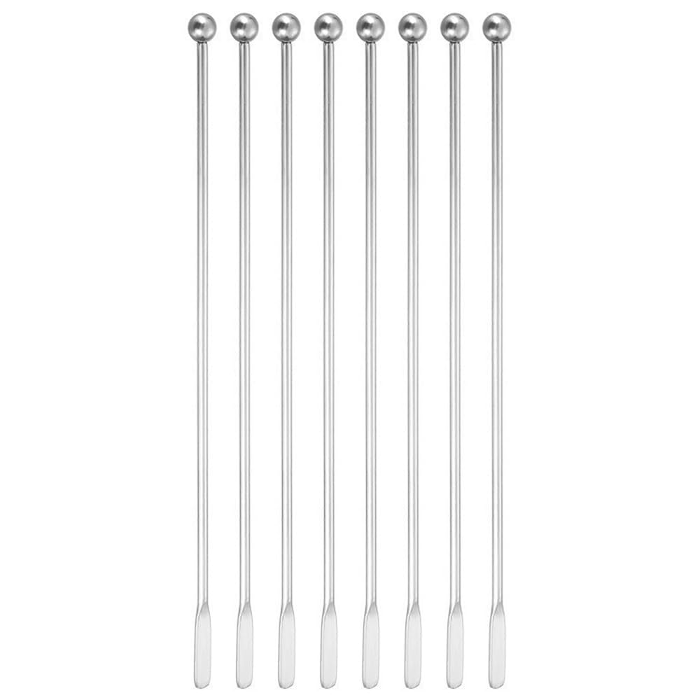 ステンレス 攪拌棒 ステンレス製マドラー 8本セット 全長19cm カクテル コーヒー 飲料攪拌に最適 便利..