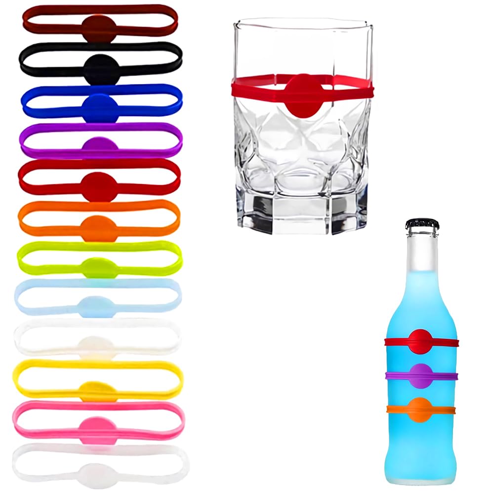 [XIAOBUDING] グラスマーカー 12個セット ドリンクマーカー シャンパングラス、カクテルパーティー パ..