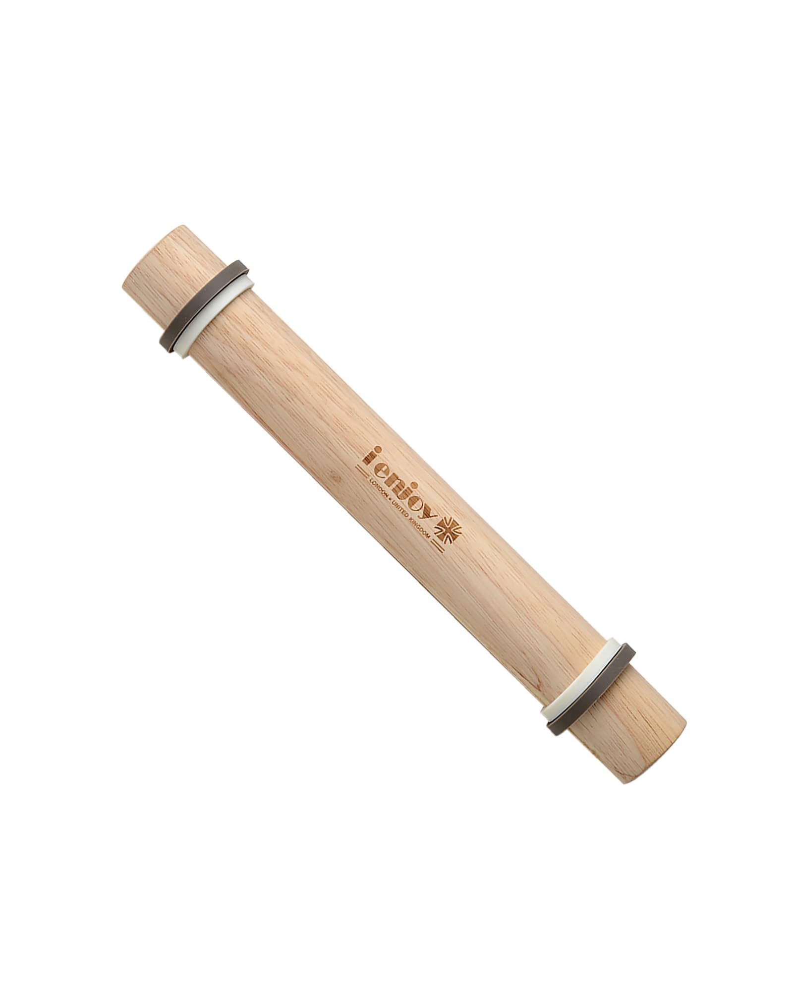 i enjoy + めん棒 めんぼう パン リング付き 天然木 均一の厚さに伸ばす 麺棒 パン用 rolling pin 伸ば..