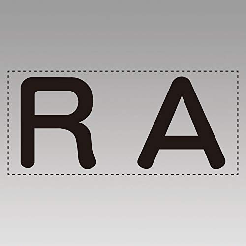 • ●摘要：粘着シール●寸法(mm)：1文字/約52角×約0.1厚●内容：RA