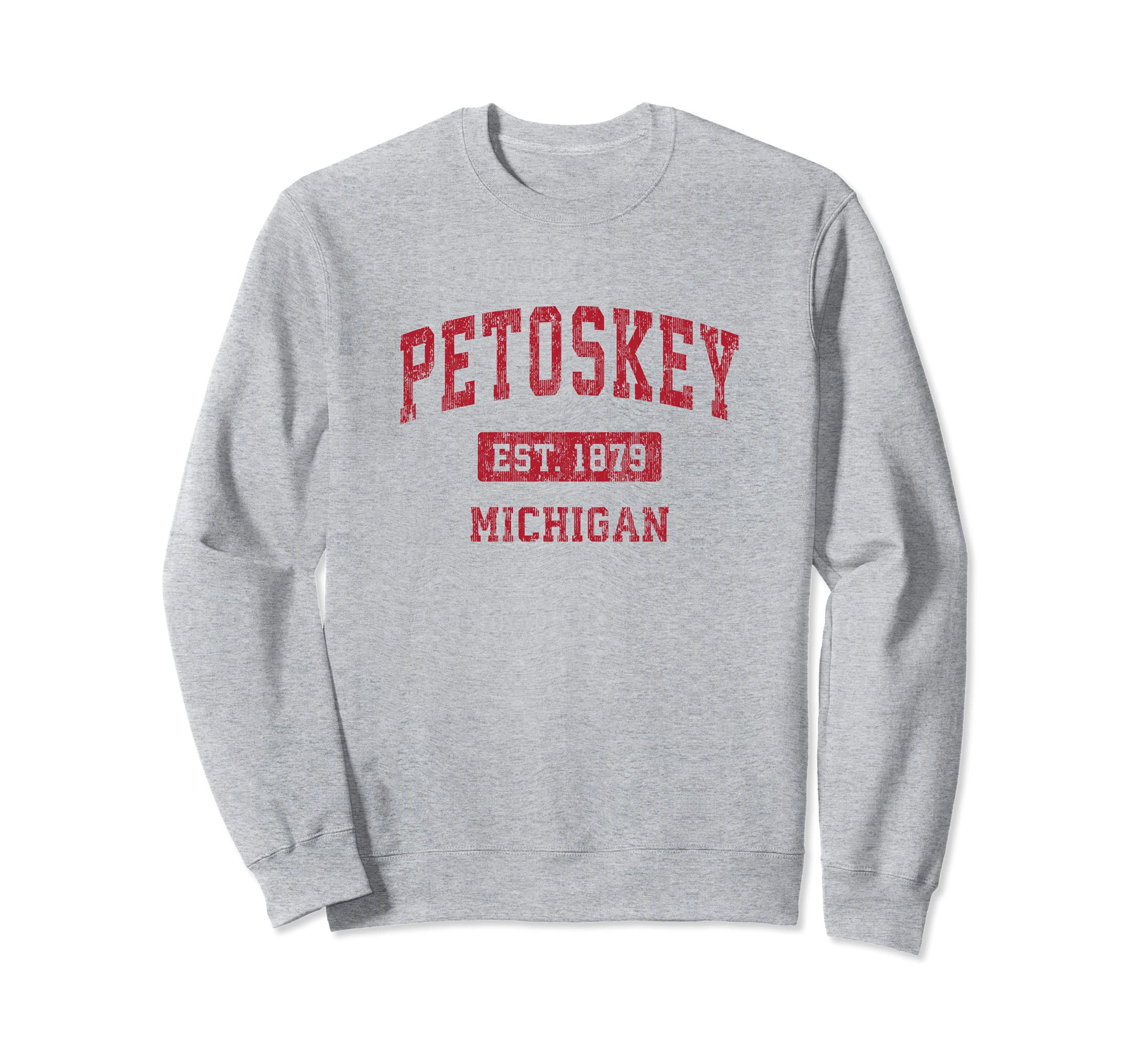 Petoskey Michigan MI ヴィンテージ スポーツデザイン レッド デザイン トレーナー