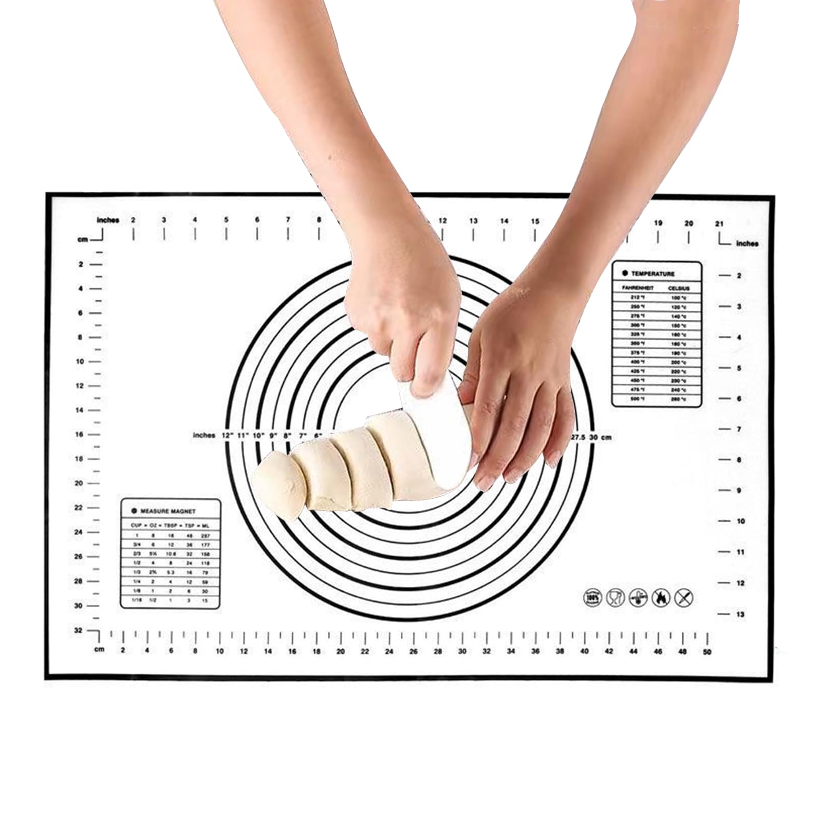 FineGood クッキングマット パンこねマット パン作りシリコンマット 大きいサイズ 目盛り付き 大きいサイズ 製菓マット パン作りシリコンマット 耐熱 繰り返し使用可 理台保護マット 製菓道