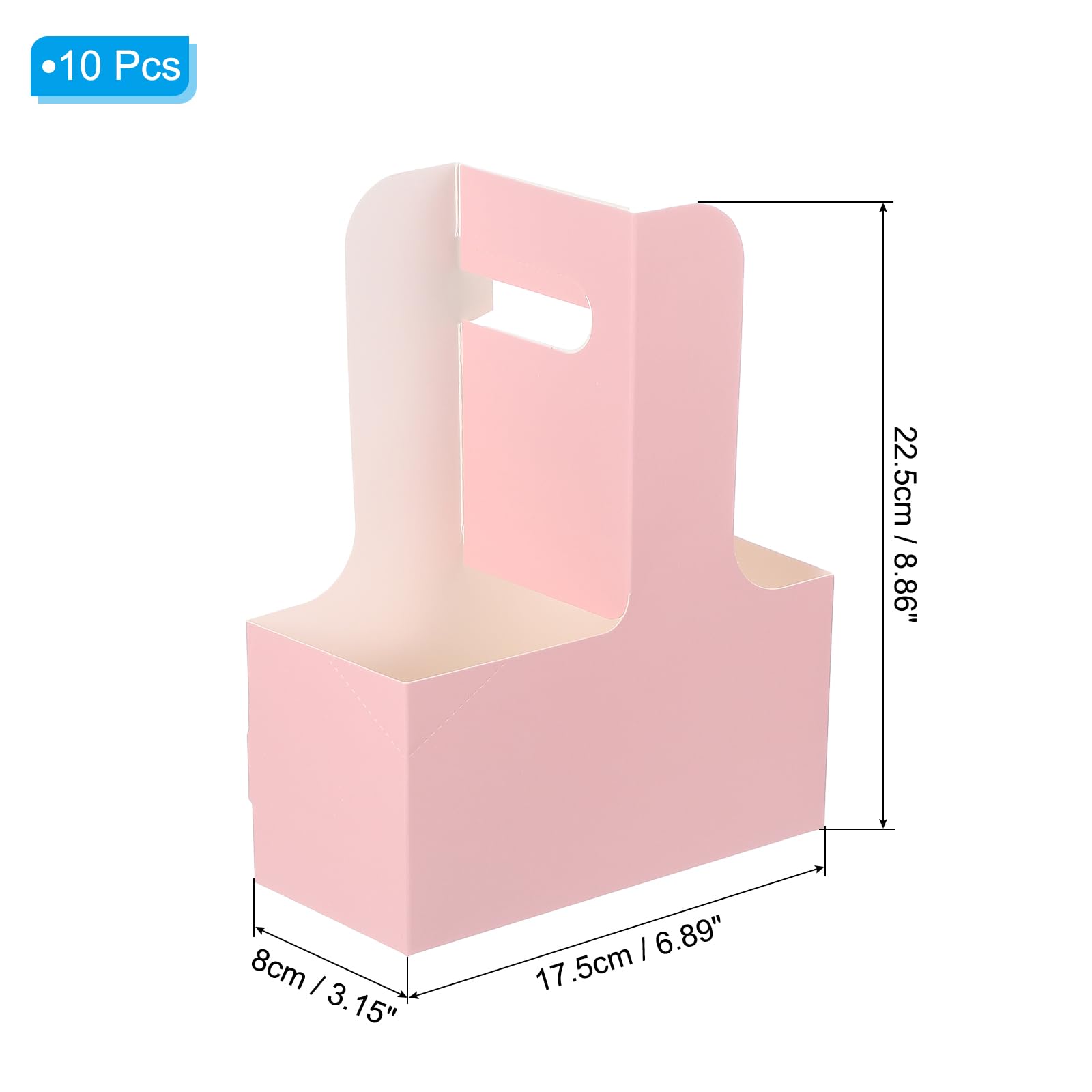 PATIKIL ハンドル付き2カップドリンクキャリア10パッククラフトペーパーボードテイクアウトコーヒーカップホルダー 持ち運び可能な使い捨てハンドル付きドリンクキャリア レストランのテ