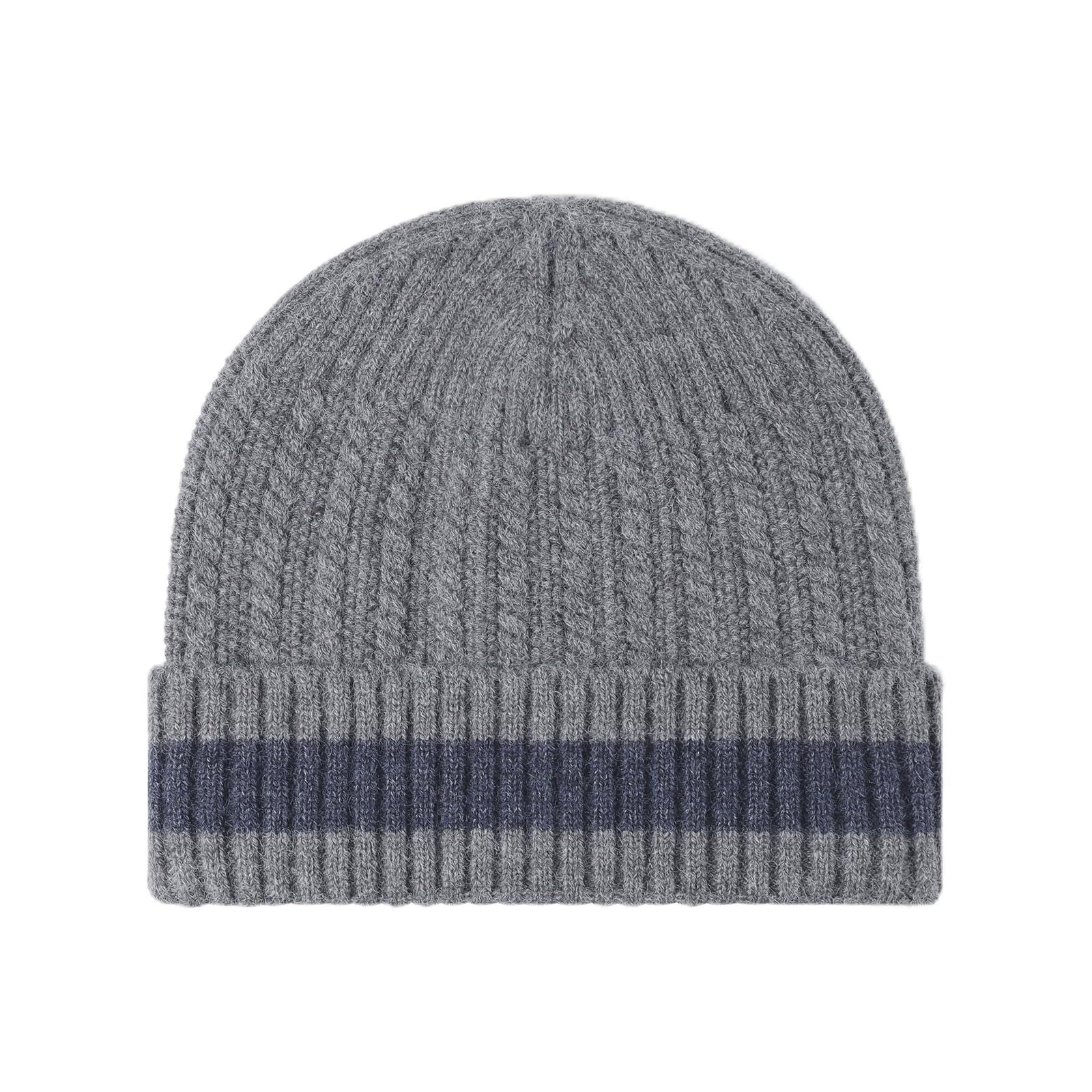Cap, Hat - [shefun] メンズ ニット帽 秋冬 防寒帽子 ニット帽メンズ 厚手 アクリル混紡95g 毛糸の帽子 大きいサイズ 54-63cm 暖かい 柔らかい ビーニー 通気性 JP504 (薄グレー)