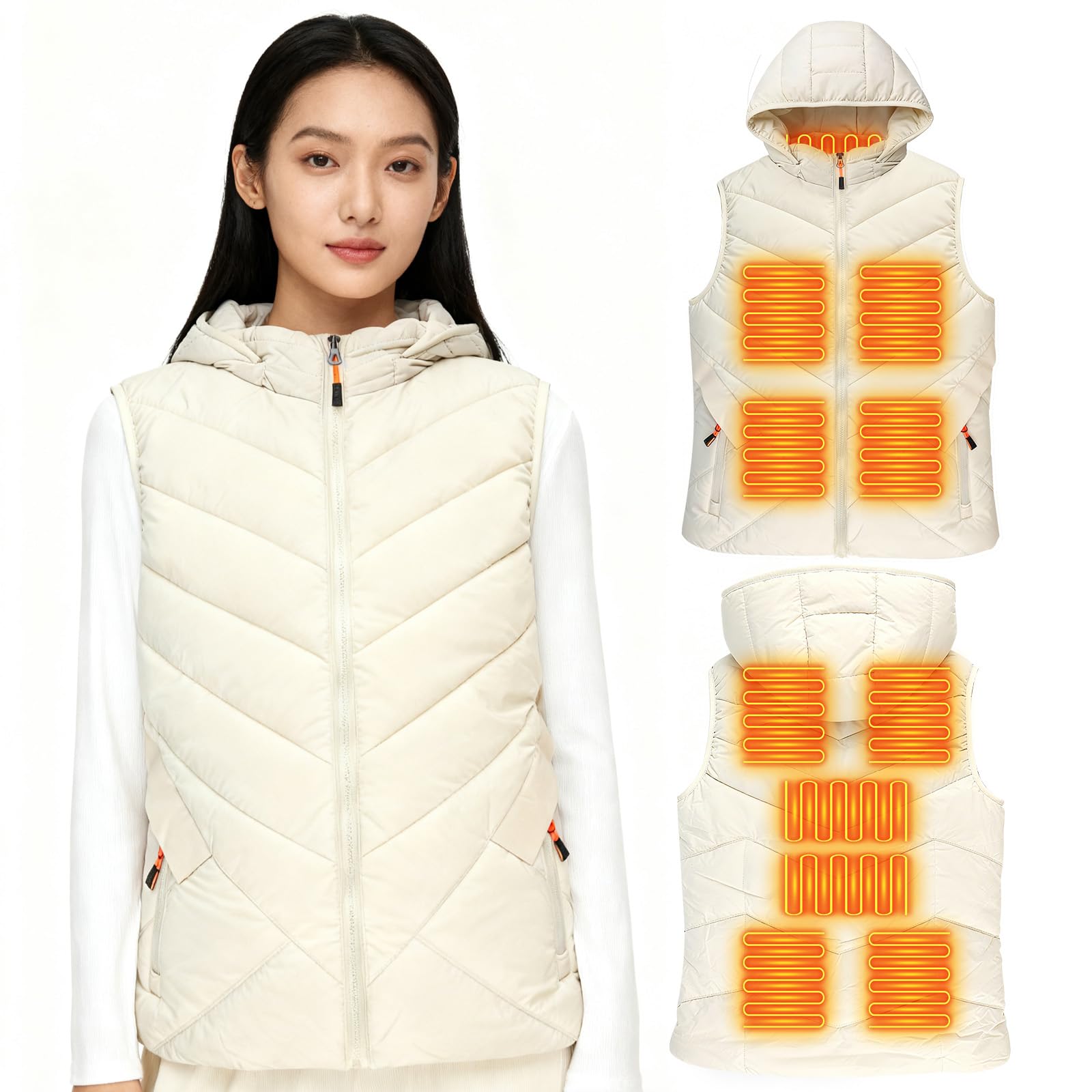 [YTCYKJ] 電熱ベスト 発熱ベスト 加熱服 電熱ジャケット 冬用 前後11箇所発熱 3段階温度調整 USB給電 暖かい 軽量 防風 防寒対策 釣り スキー 屋外作業 通勤 通学 バイク 洗濯可能 (M)