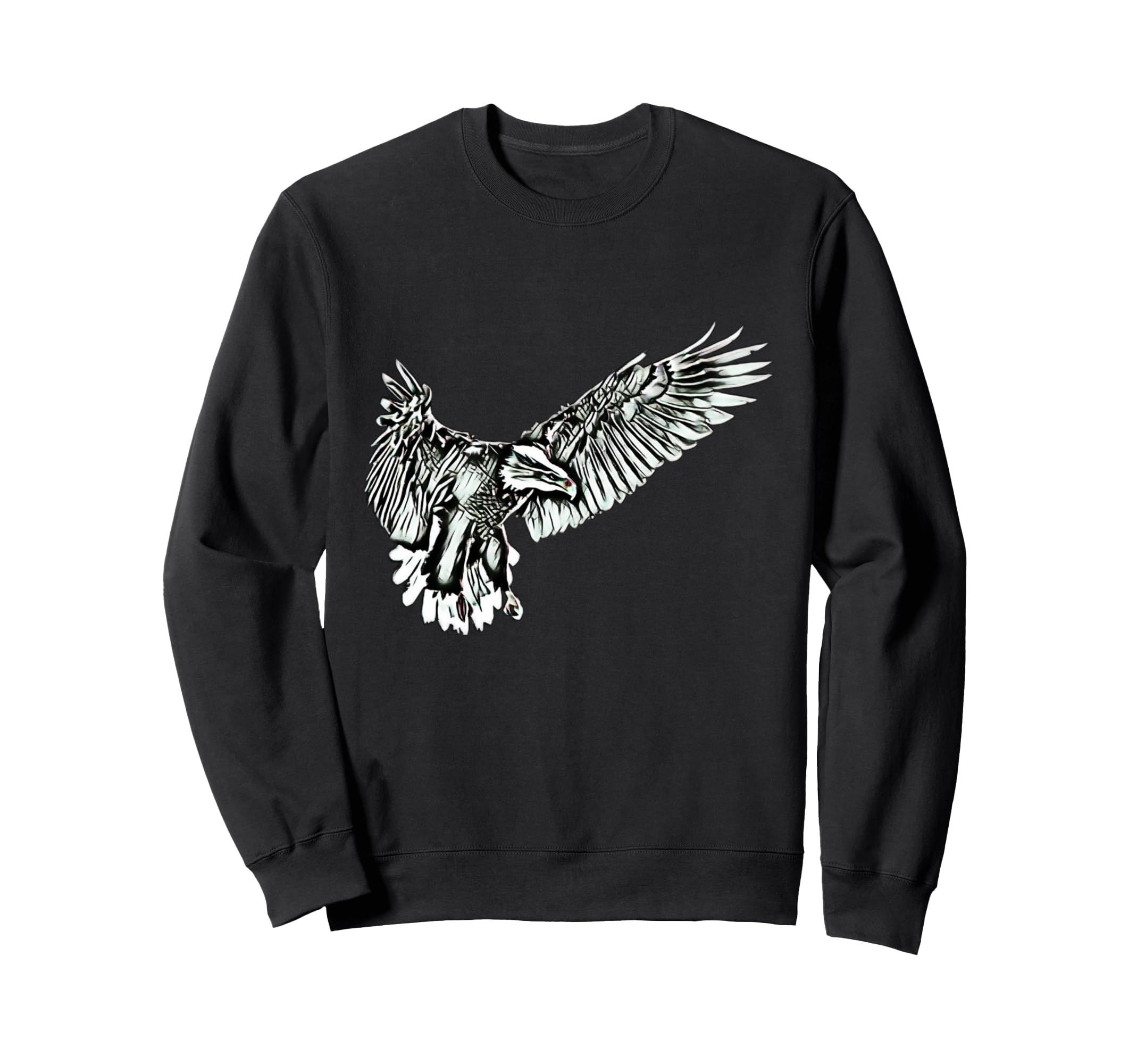 イーグル 獲物を狙う鳥 デザイン カラフル モチーフ アニマル トレーナー