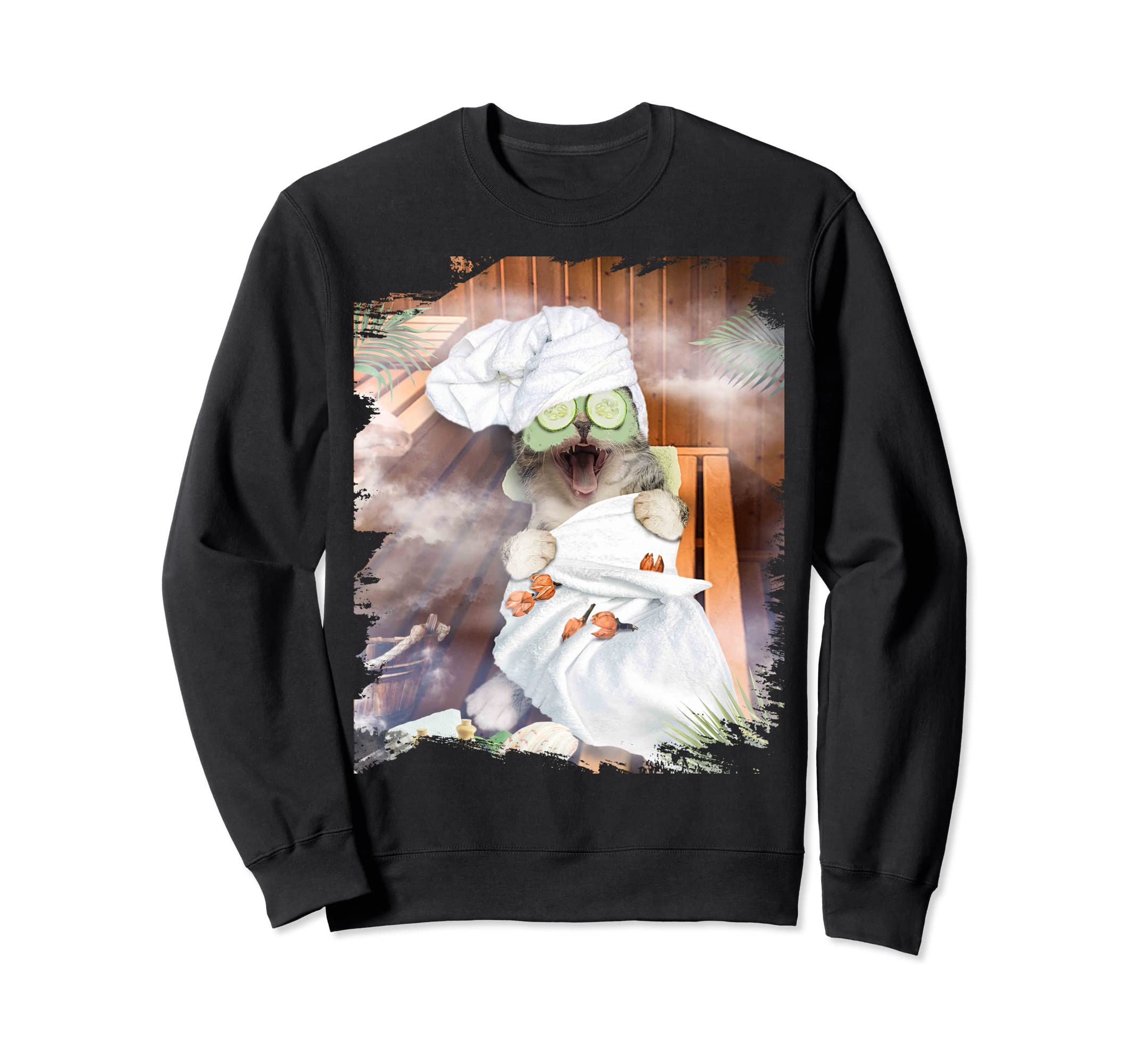 猫 キティ 子猫 ビューティー スパ フェイシャル サウナ トリートメント 面白い トレーナー(4.0)