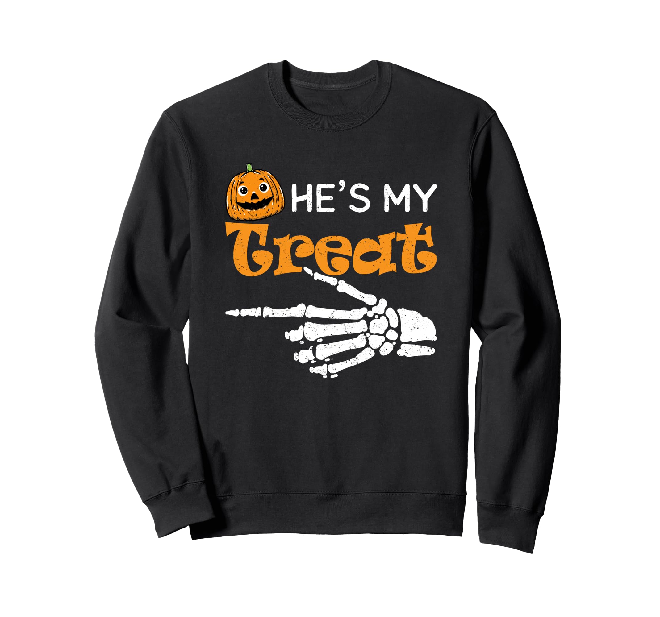 Hes My Treat スケルトン お揃い カップル ハロウィンコスチューム 彼女 トレーナー