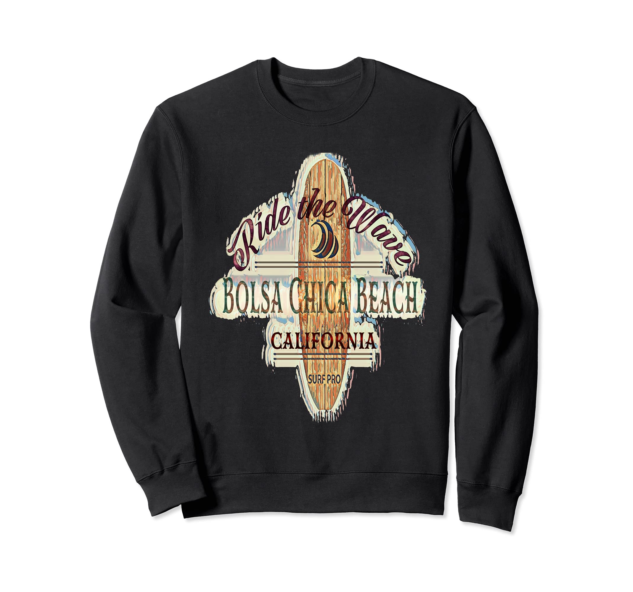 Bolsa Chica ビーチサーフィン アンティーク調 ヴィンテージ レトロ サーフボード トレーナー