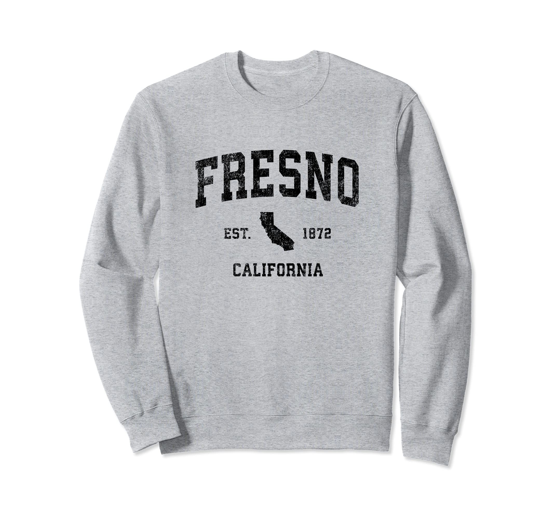 Fresno California CA ヴィンテージ スポーツデザイン ブラック プリント トレーナー