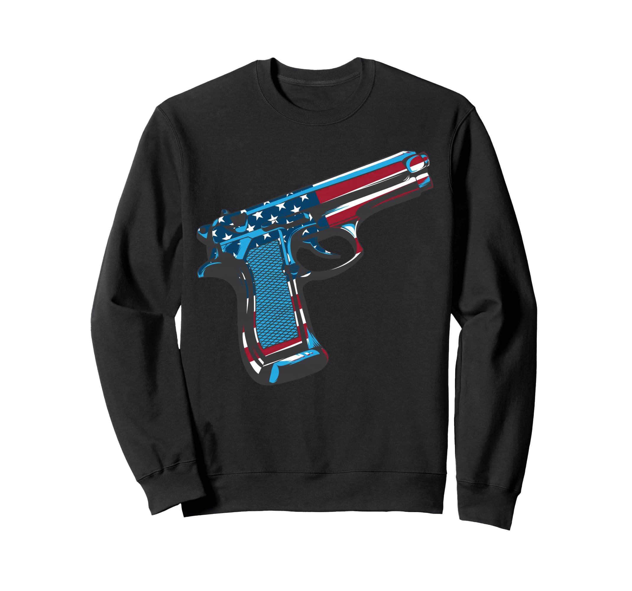 リボルバー アメリカ国旗 | かわいいホイールガンギフト トレーナー