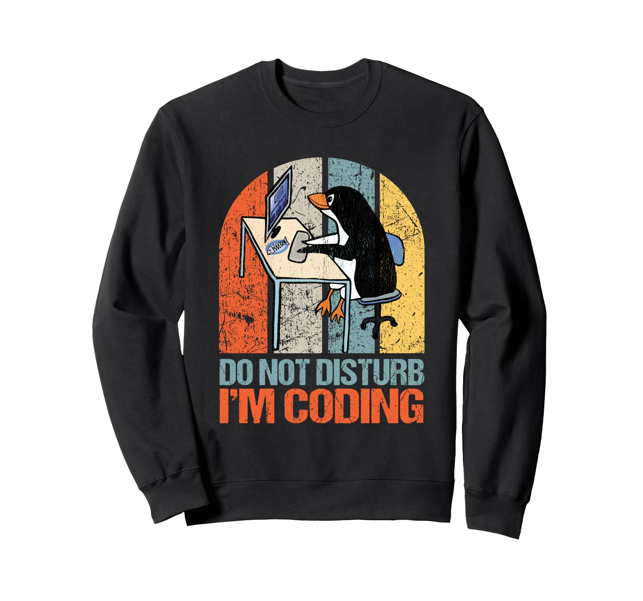 Do Not Disturb I'm Coding Programmer レトロデベロッパーペンギン トレーナー