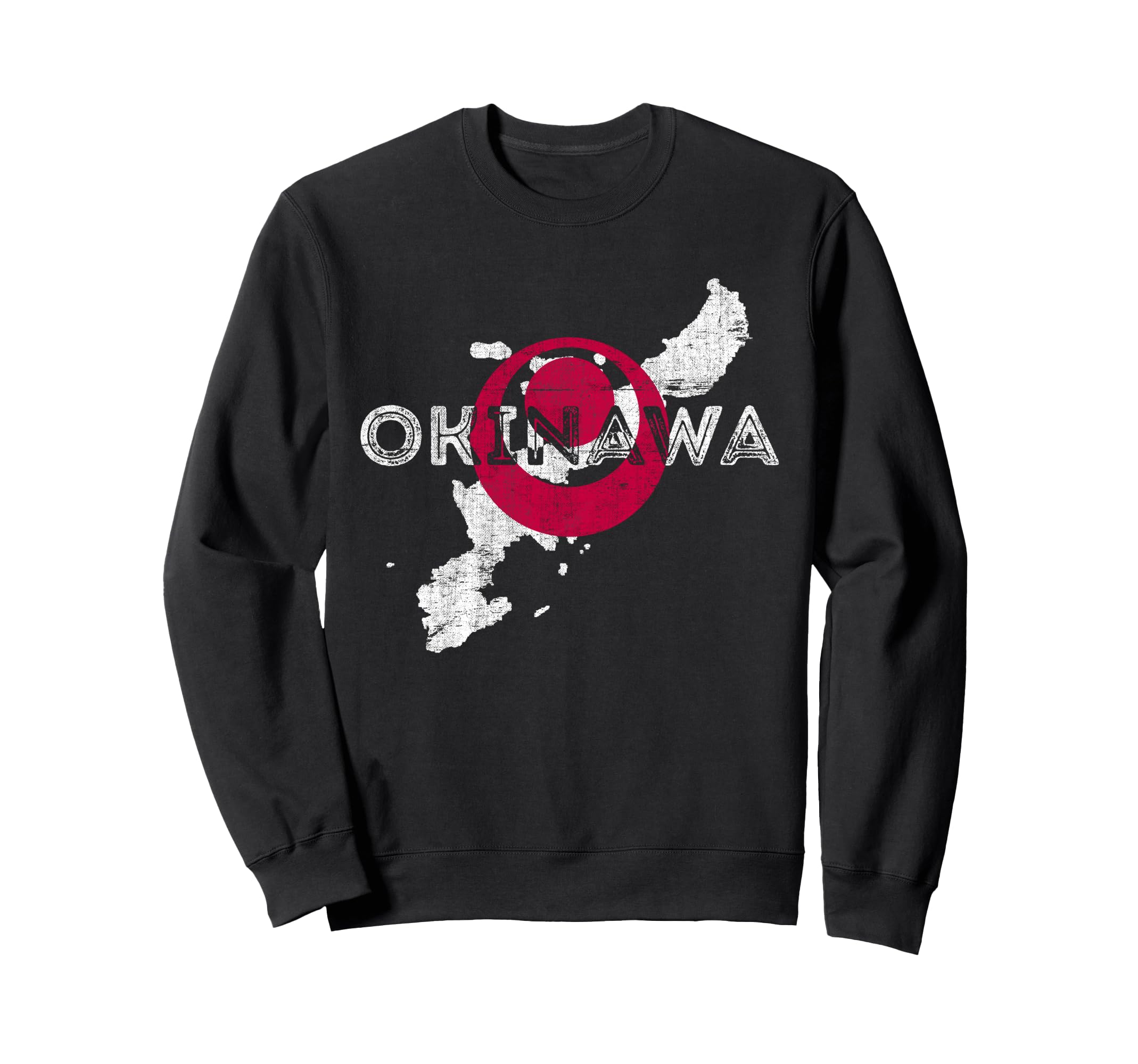 沖縄地図と旗 - アンティーク調日本お土産 トレーナー