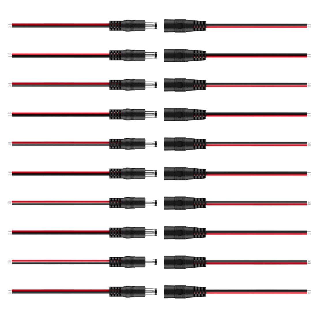 其它 - FCOB 10ペア 5.5mm x 2.1mm 2ピン 長さ15cm 20AWG DCコネクター オス/メス 延長コード DC電源接続ケーブル DC電源クイックコネクタ DC電源コネクタ ジャックコネクタ 単色 SMD FCOB COB LEDテープライトに適