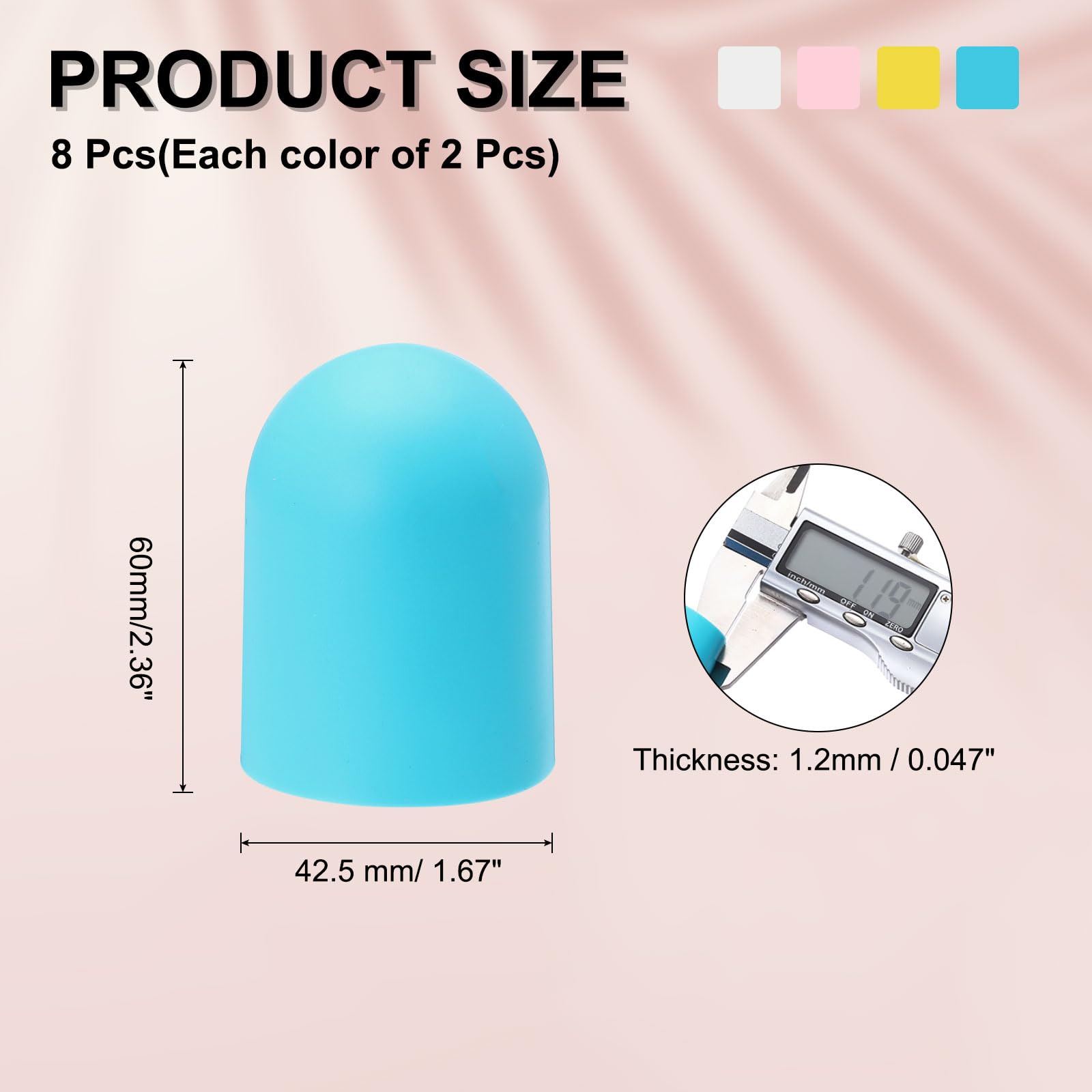 PATIKIL 旅行用のシリコン製ボトルカバー、8個セット、液漏れ防止、再利用可能、大型トイレタリーケース用、ローションやシャンプー容器用、4色 [2]