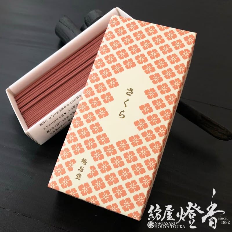 鳩居堂 お線香 花の香り さくら 紙箱 バラ詰 約75g 14cm [2]