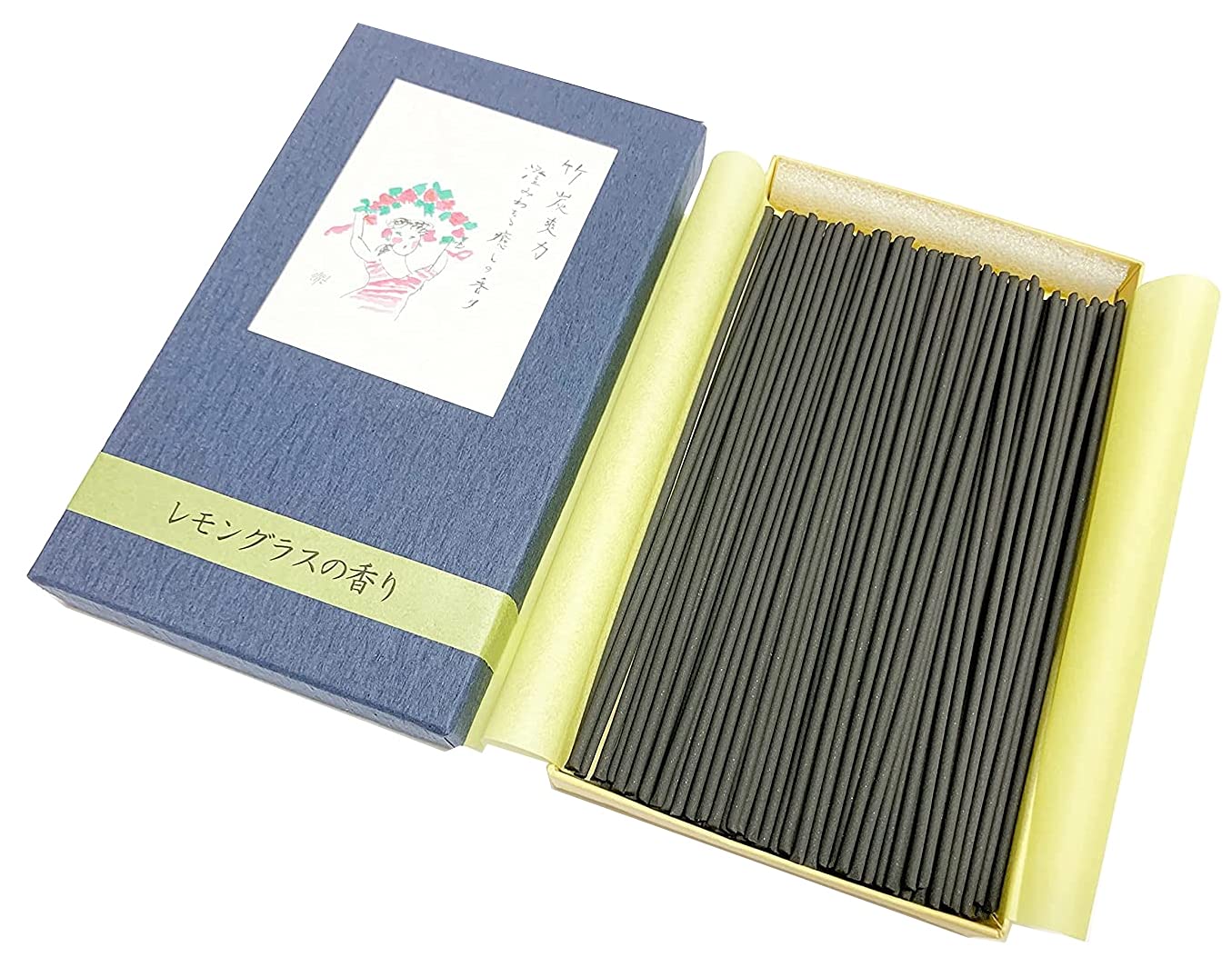 淡路梅薫堂の煙少ないお線香 竹炭爽力レモングラス 50g 158
