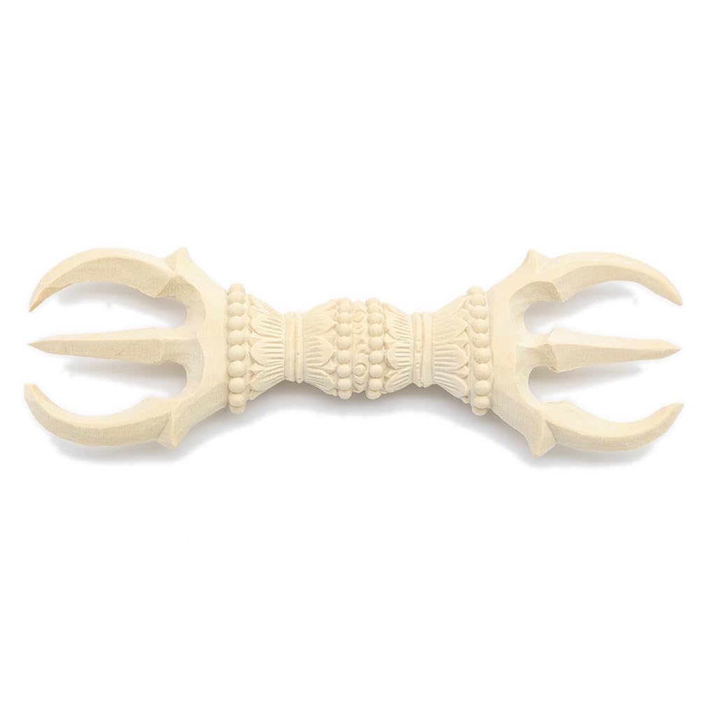栗田こだわり仏像 【法器】 三鈷杵15cm 桧木製木彫仏具 27941 [2]