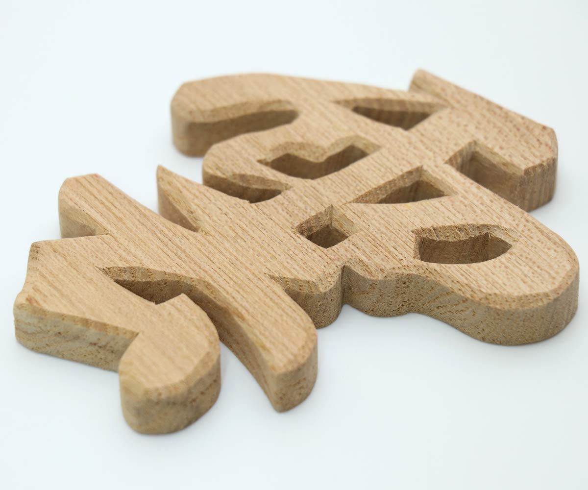 木彫雲(文字) No.342 木製 9.5cm×9.5cm 彫刻文字 神棚 なーむくまちゃん工房 [2]
