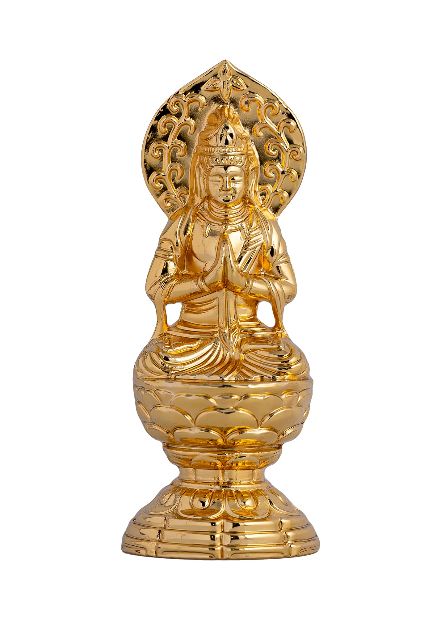 仏像 勢至菩薩 【小 6.8cm（金メッキ/24金） 仏師：渡辺景秋 原型＿（午年生まれ）十二支守り本尊 干支 高岡銅器(せいしぼさつS)