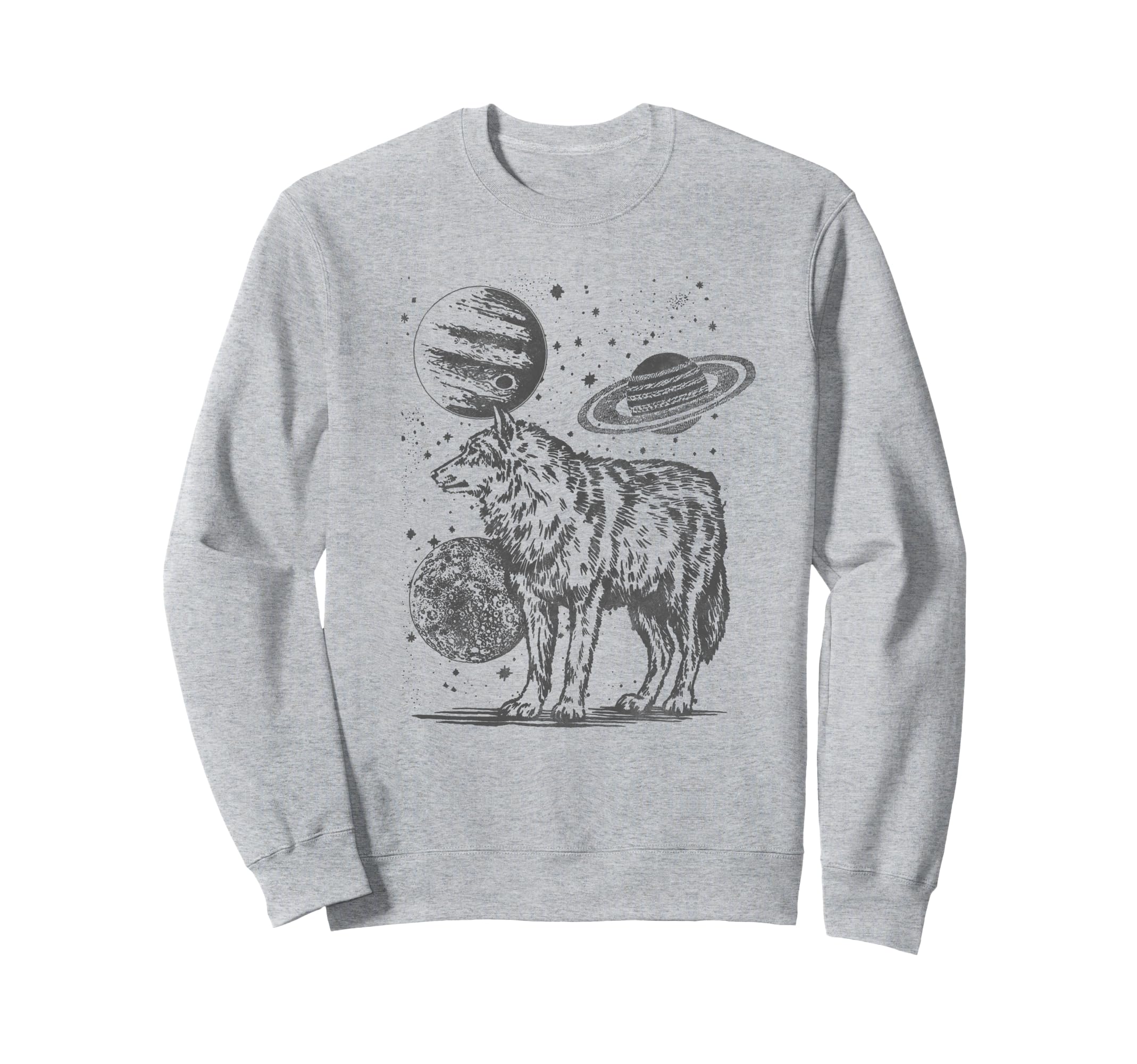 Trendy Centered Design Planets Wolf トレーナー
