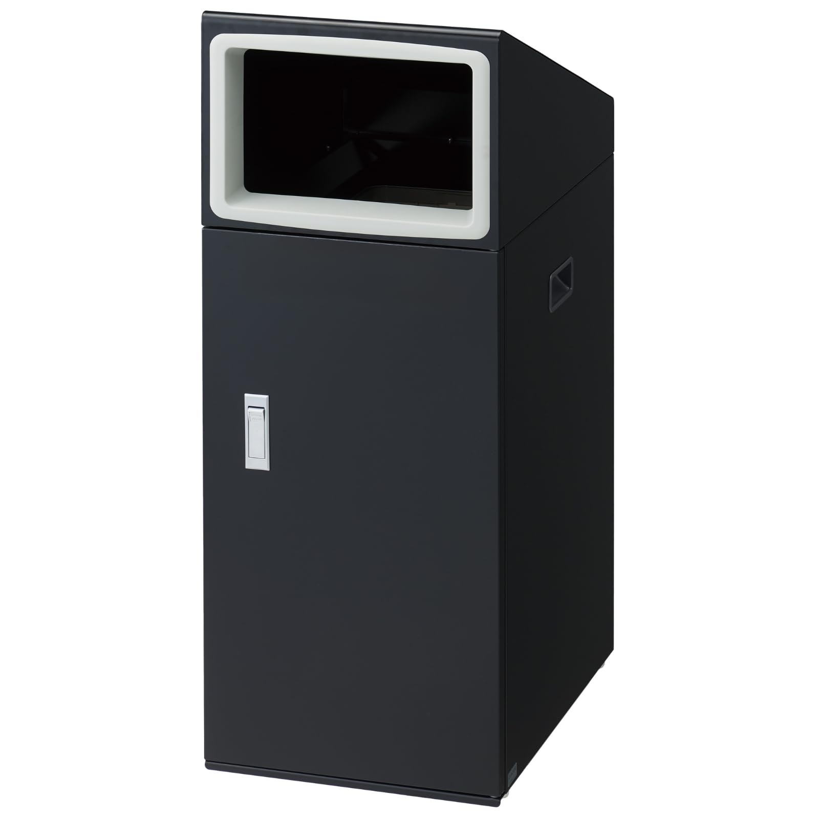 山崎産業(Yamazaki Sangyo)【日本製】CONDOR コンドル ゴミ箱 ごみ箱 ダストボックス 屋外用 容量 50L ブラック 投入口 角穴蓋 分別シール付き 内容器付き グリーン購入法適合品 再生樹脂使用 リサ