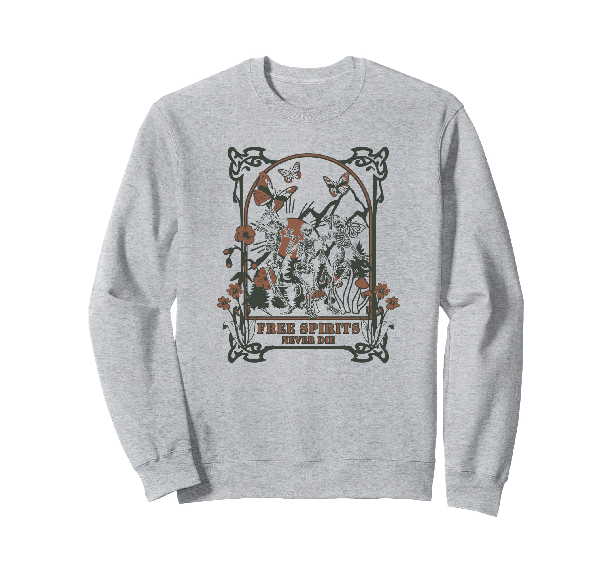 Free Spirits Never Die Happy Skeletons Dancing In The Forest トレーナー