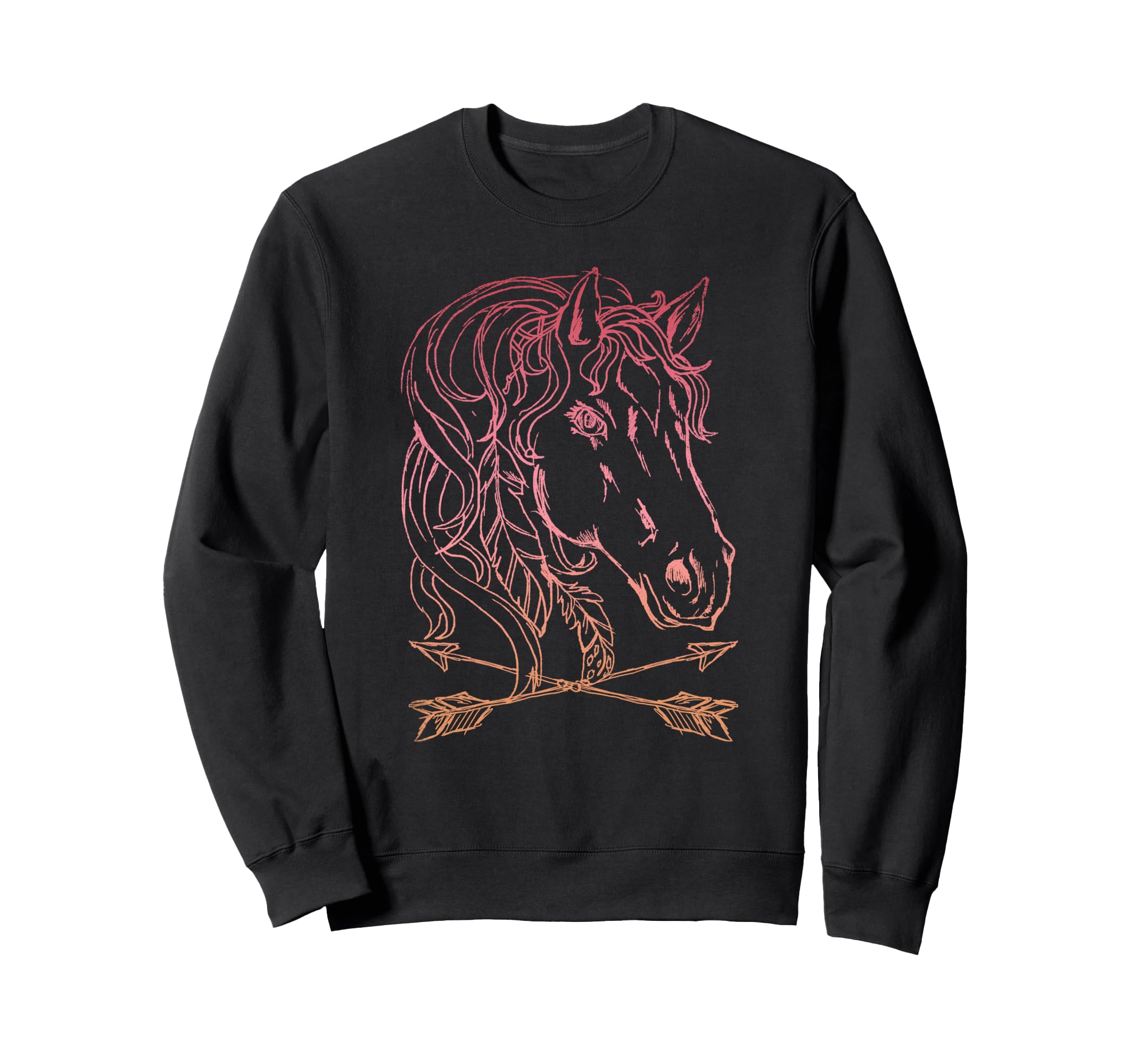 Horse Drawing Sketch Arrows And Feathers トレーナー