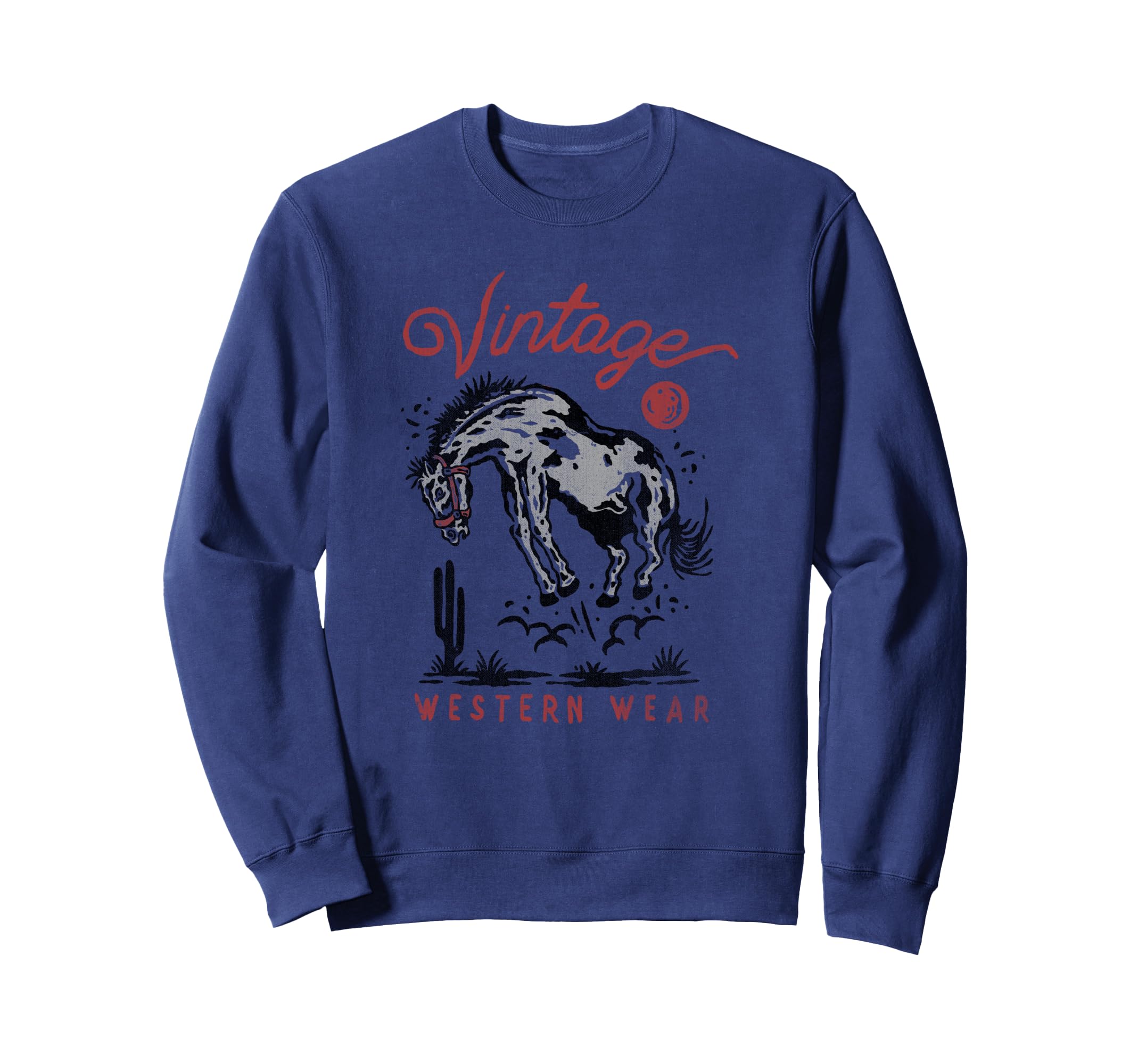 Vintage Western Wear Crazy Horse Jumping In The Desert トレーナー