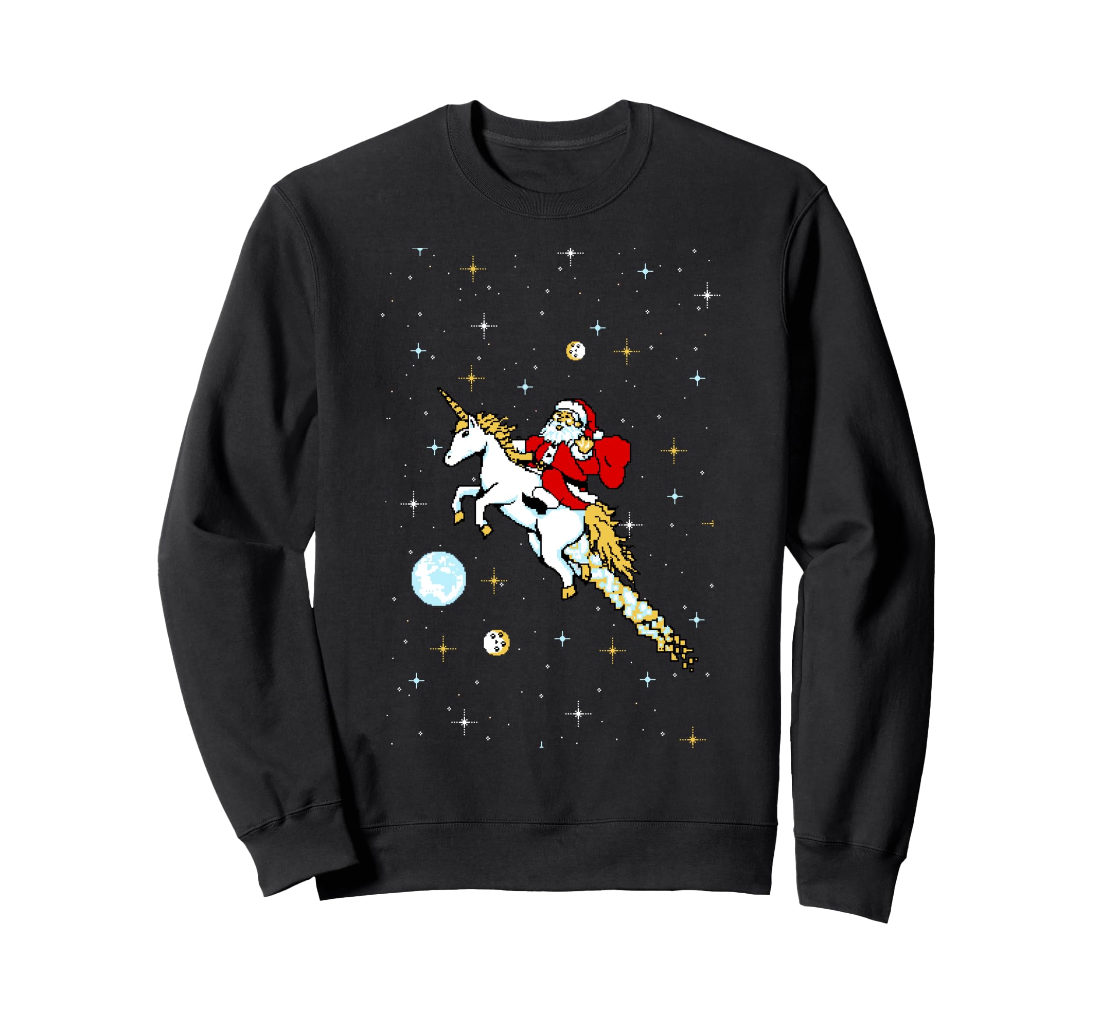 Other - Santa Claus Space Unicorn Ride Pixel Art トレーナー